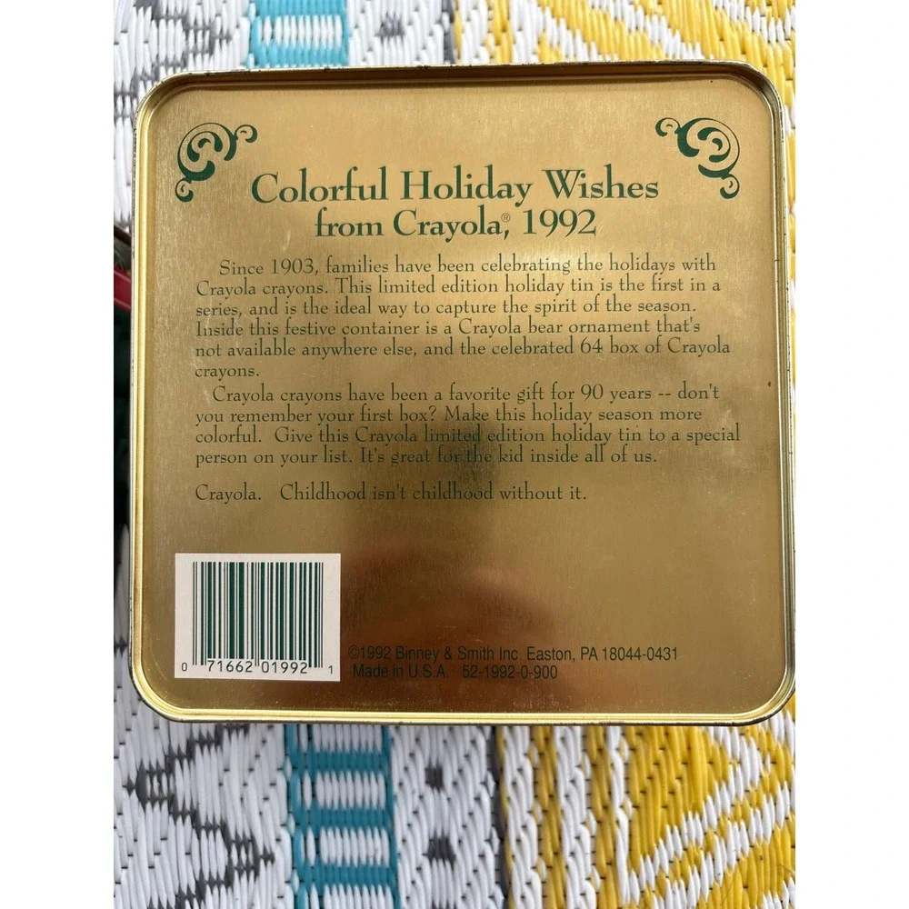 Vintage Crayola 1992 Holiday Tin & Hallmark Keepsake Ornaments 1989 1991 Clown